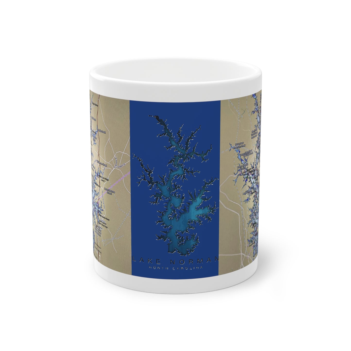 Lake Norman Map Standard Mug - 11oz Unique Geographical Design