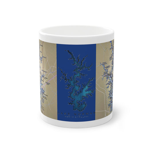 Lake Norman Map Standard Mug - 11oz Unique Geographical Design
